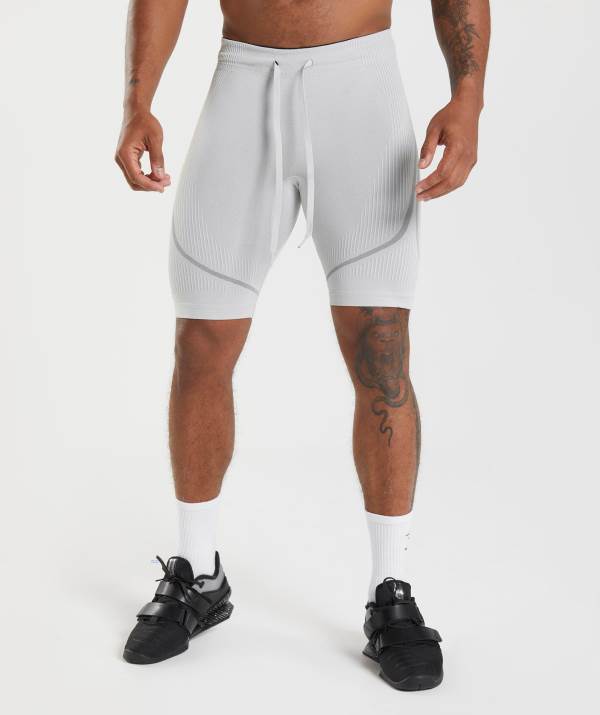 Panske Šortky Gymshark 315 Seamless 1/2 Svetlo Siva Siva / Siva | DL7908354
